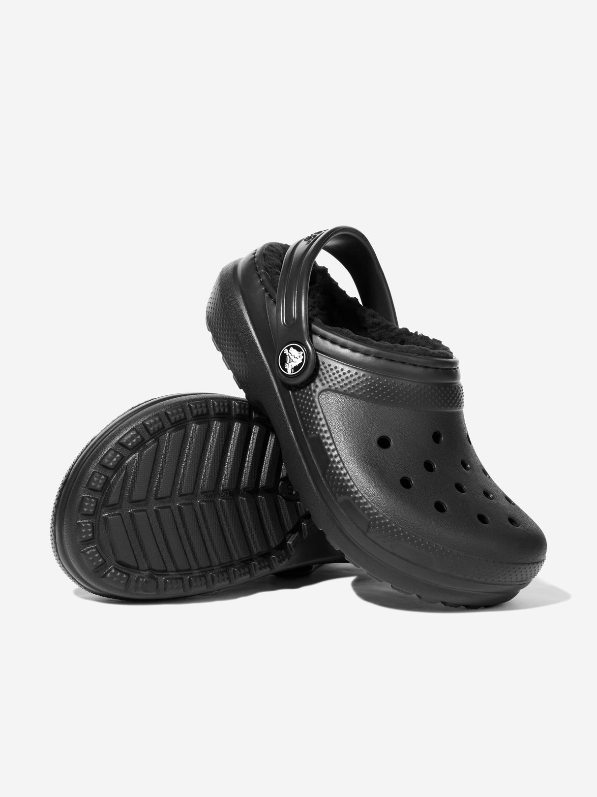 Crocs Kids Classic Lined Clog in Black