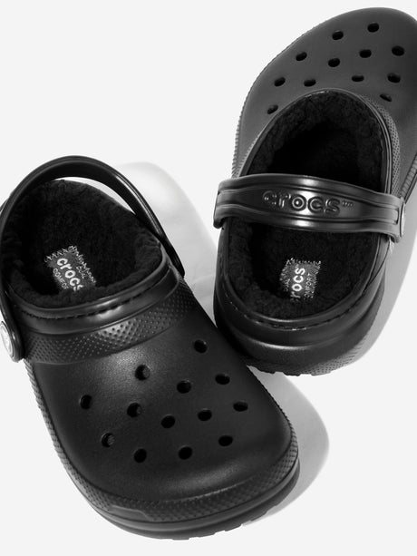 Crocs Kids Classic Lined Clog in Black