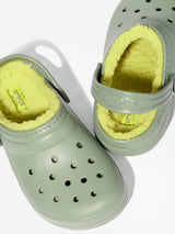 Crocs Kids Classic Lined Clog in Green