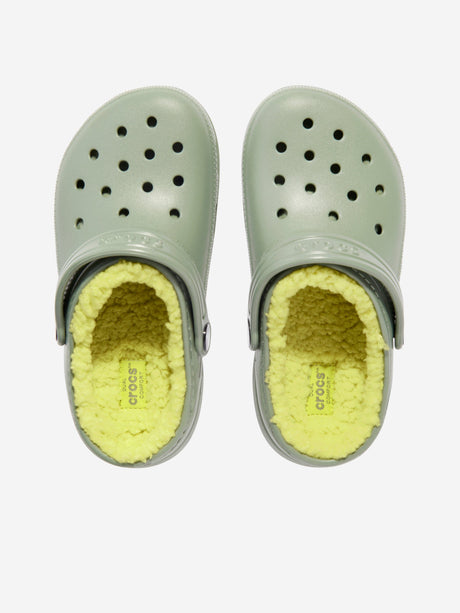 Crocs Kids Classic Lined Clog in Green