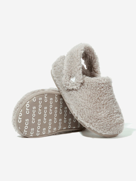 Crocs Kids Classic Cozzzy Slipper in Brown