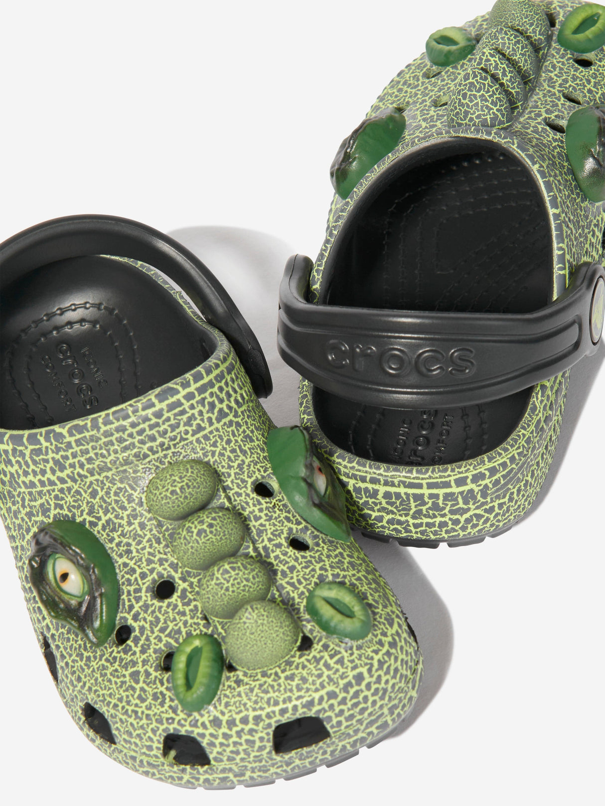 Crocs Boys Classic IAM Scary Dino Clog in Green
