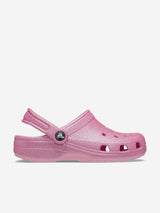 Crocs Girls Classic Glitter Clog in Pink