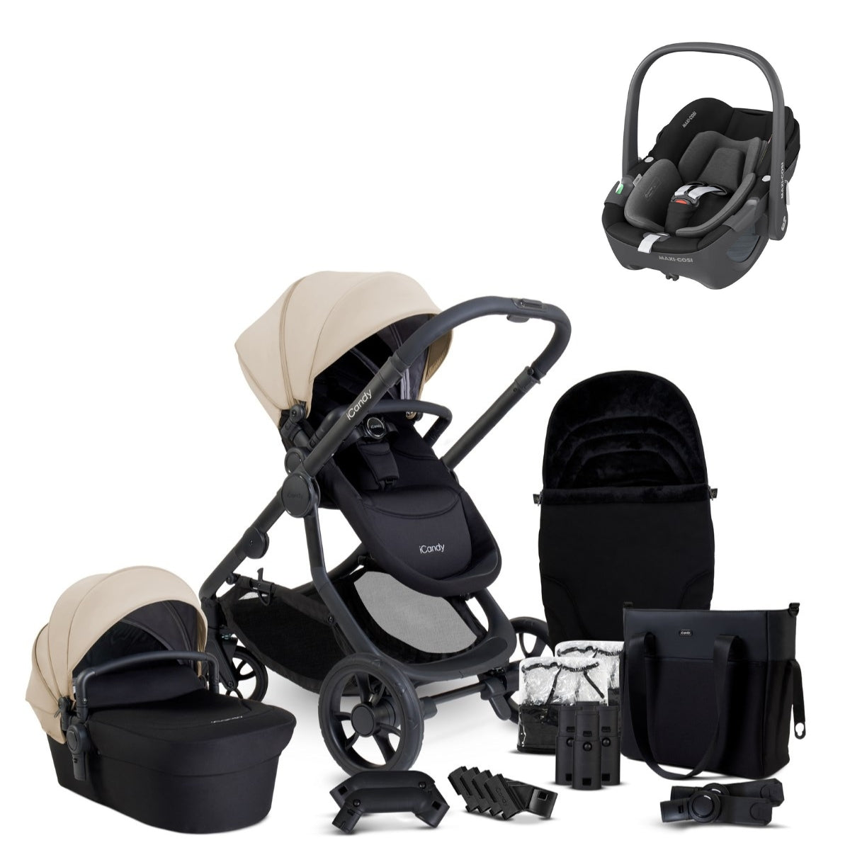 iCandy Orange 4 Bundle with Maxi Cosi Pebble 360 - Latte / Black