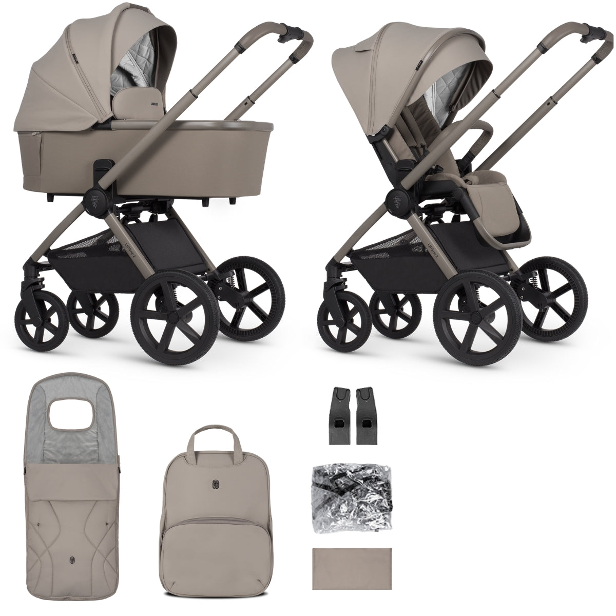 Venicci Upline 2 Pram & Pushchair, Taupe