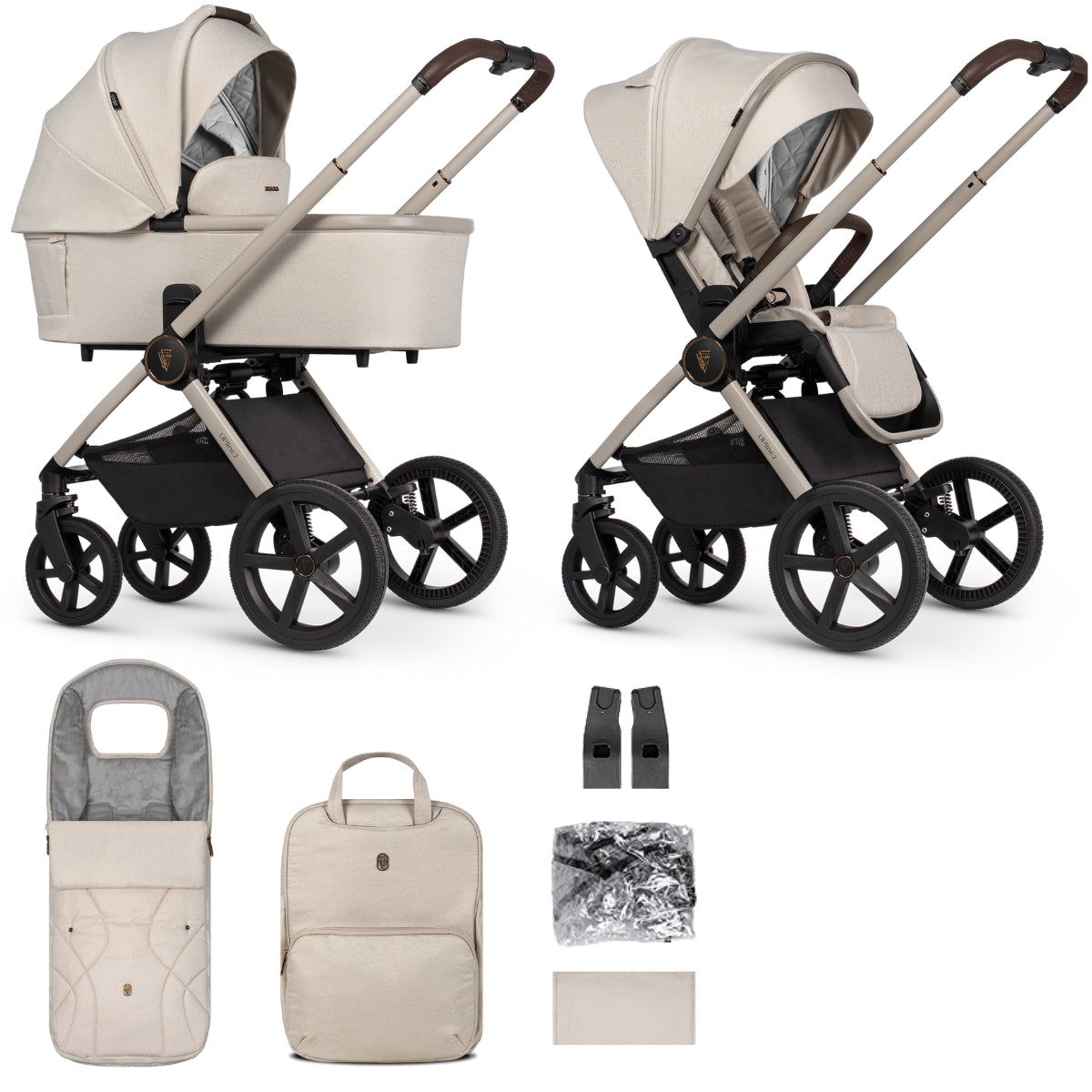 Venicci Upline 2 Pram & Pushchair, Stone Beige