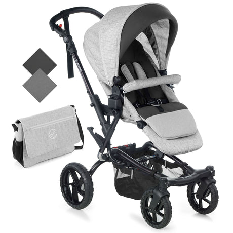 Jané Crosswalk-R All-Terrain Travel System with Carrycot & Koos iSize R1, Tech Mouse / Black Grey