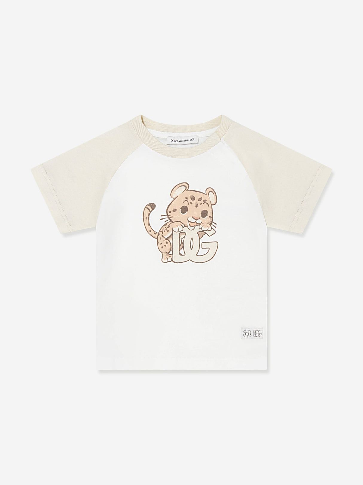 Dolce & Gabbana Baby Boys Leopard Cub Logo T-Shirt in White