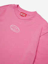 Diesel Girls Cropped Logo T-Shirt in Pink
