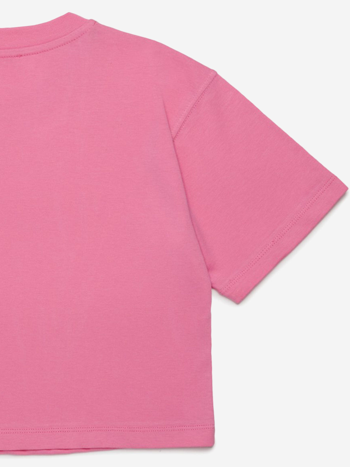 Diesel Girls Cropped Logo T-Shirt in Pink