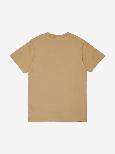 Diesel Boys Logo Print T-Shirt in Beige