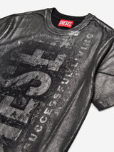 Diesel Boys Metallic Effect Logo T-Shirt in Black