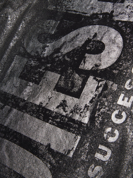 Diesel Boys Metallic Effect Logo T-Shirt in Black