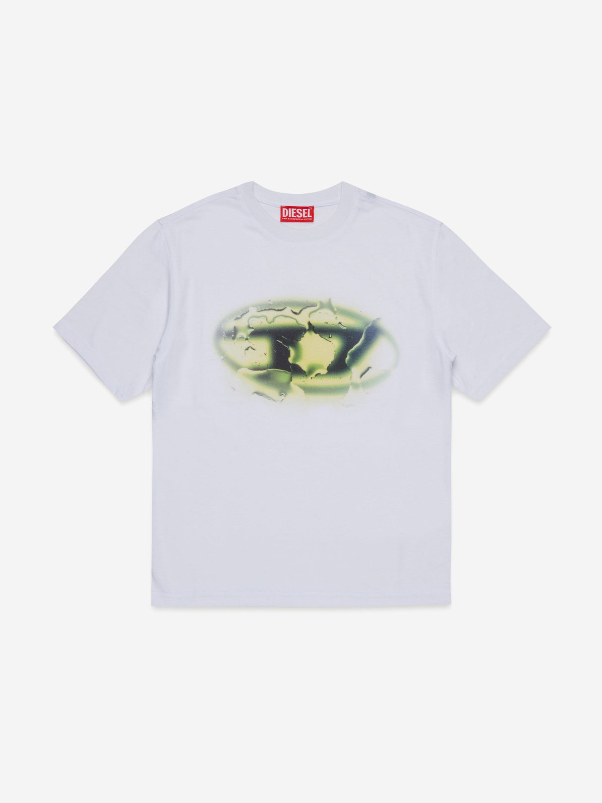 Diesel Boys Oval D Print T-Shirt in White