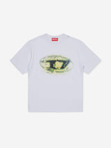 Diesel Boys Oval D Print T-Shirt in White