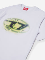 Diesel Boys Oval D Print T-Shirt in White