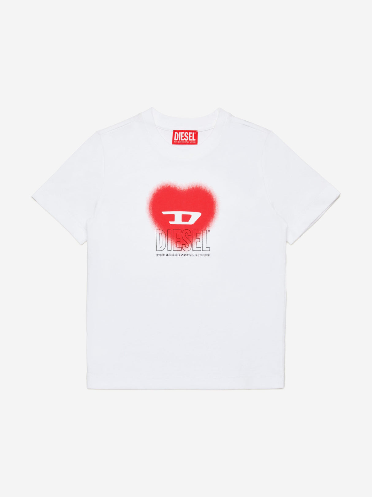 Diesel Girls Heart Logo T-Shirt in White