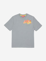 Diesel Boys Logo Print T-Shirt in Grey