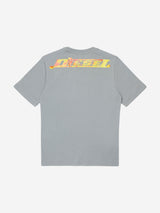 Diesel Boys Logo Print T-Shirt in Grey