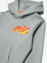 Diesel Boys Logo Print Hoodie in Grey