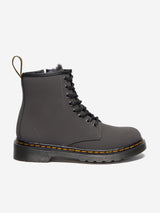 Dr Martens Kids 1460 Serena Faux Fur Lined Leather Boots in Grey