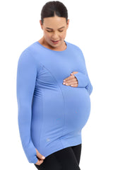 Swift Maternity & Breastfeeding Run Top - Cornflower Blue