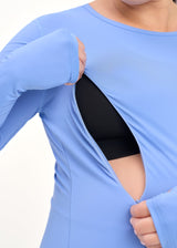 Swift Maternity & Breastfeeding Run Top - Cornflower Blue