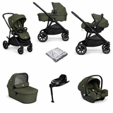 Joie Versatrax On-The-Go Encore 4 Piece Travel System Bundle with Rotating Car Seat, Fern