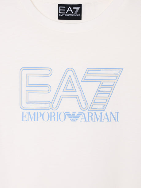 EA7 Emporio Armani Boys Train Visibility T-Shirt in Ivory