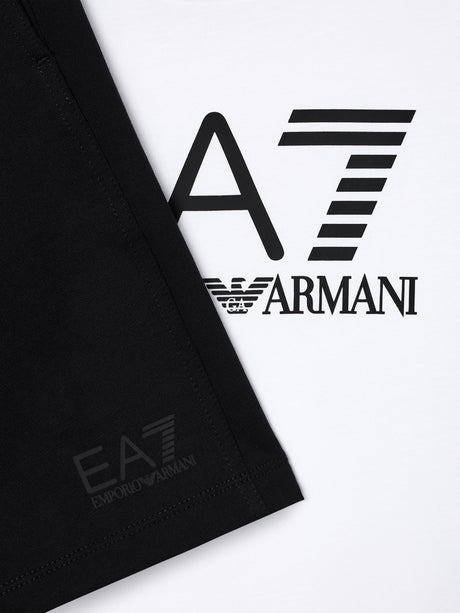EA7 Emporio Armani Boys Train Visibility Short Set in White