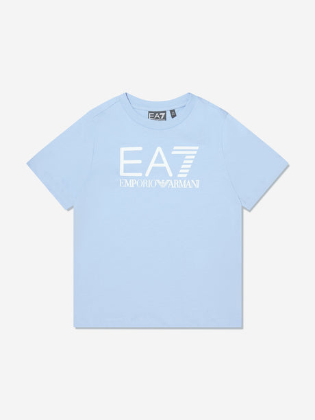 EA7 Emporio Armani Boys Train Visibility Short Set in Blue
