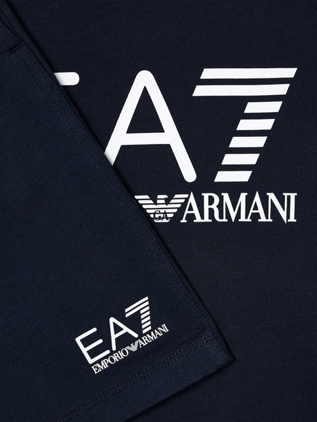 EA7 Emporio Armani Boys Train Visibility Short Set in Navy