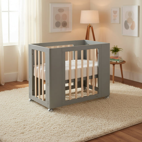 Cocoon Evoke 4 in 1 Nursery Furniture System – Bassinet, Cot, Toddler Bed & Sofa, Dove Grey / Natural Wash