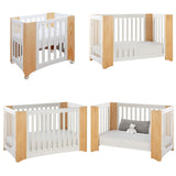 Cocoon Evoluer 4 in 1 Nursery Furniture System - Bassinet, Cot, Toddler Bed & Sofa, White/Natural