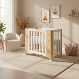 Cocoon Evoluer 4 in 1 Nursery Furniture System - Bassinet, Cot, Toddler Bed & Sofa, White/Natural