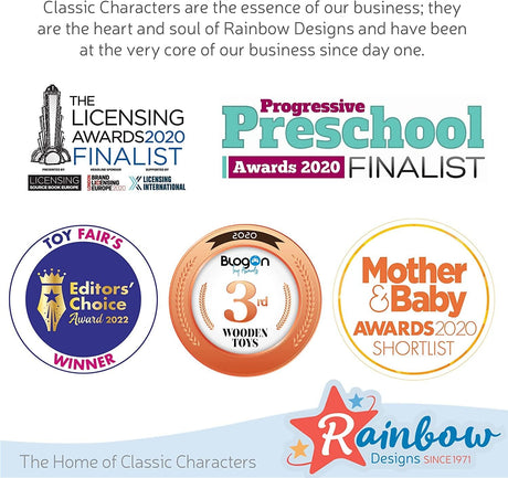 Rainbow Designs Bedtime Cuddles with Paddington Bear Set - Cuddleable Soft Teddy Toy & Marmalade Jar Nightlight - Calming Lullaby, Colour-Changing Moons & Stars