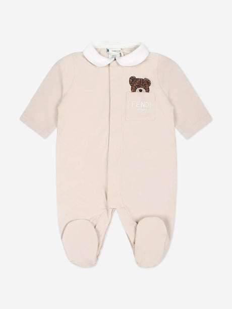 Fendi Baby Bear Babygrow Gift Set in Beige