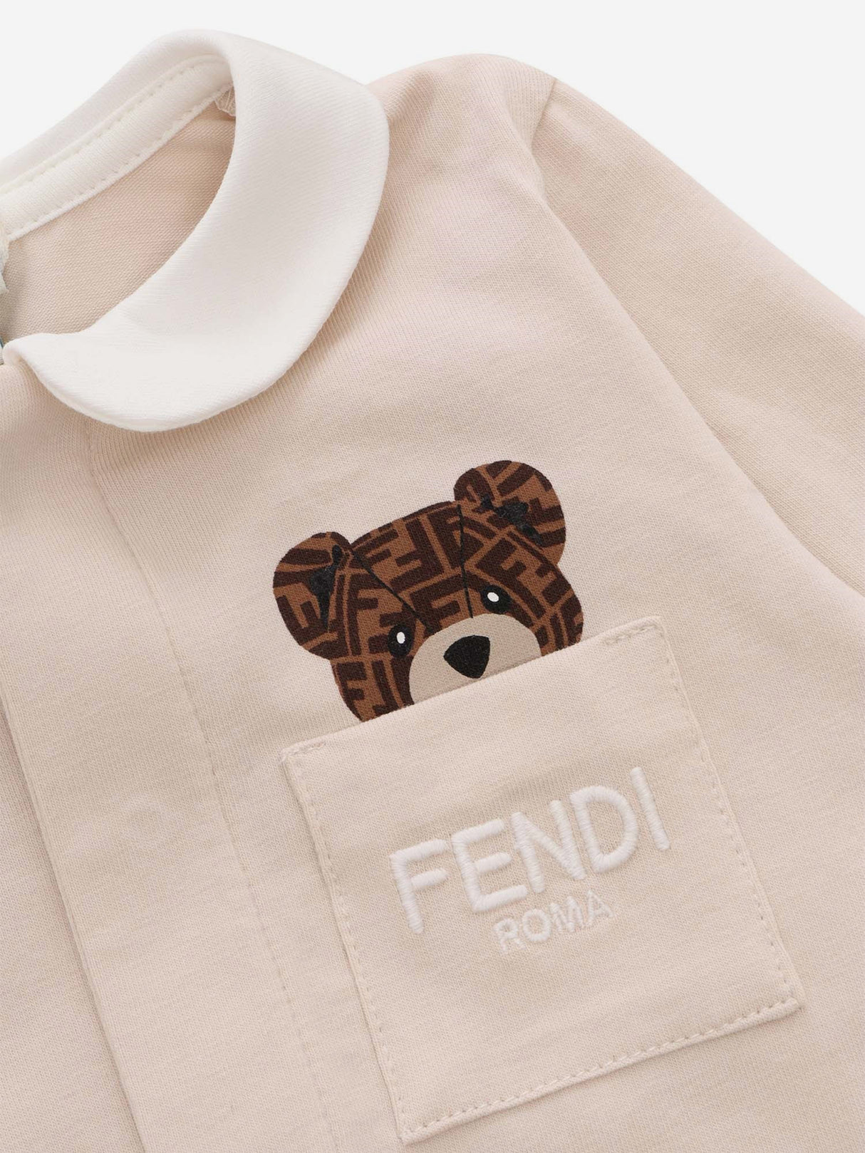 Fendi Baby Bear Babygrow Gift Set in Beige