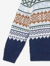 Fendi Boys Norwegian Wool Knit Jumper in Blue