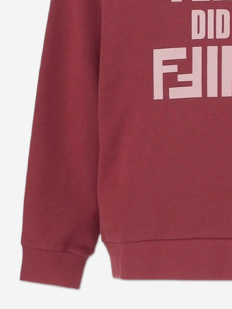 Fendi Kids Slogan Sweatshirt in Red