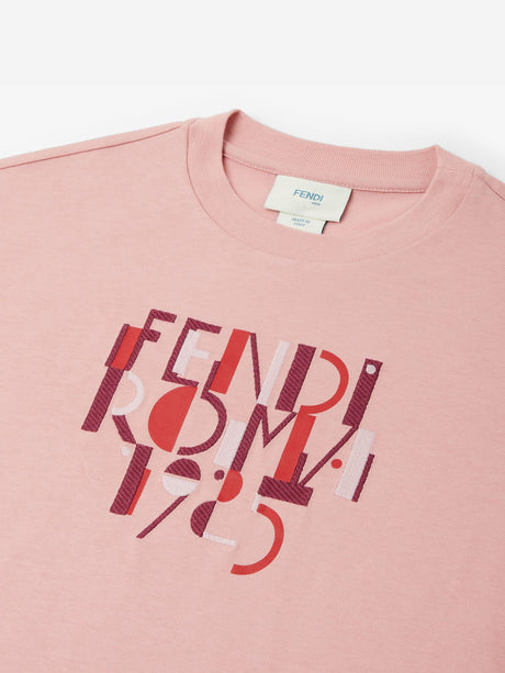 Fendi Girls Logo T-Shirt in Pink