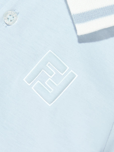 Fendi Baby Boys FF Logo Polo Shirt in Blue