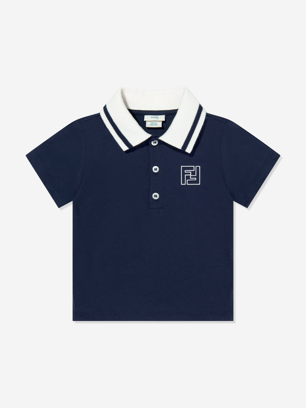 Fendi Baby Boys FF Logo Polo Shirt in Navy
