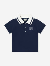 Fendi Baby Boys FF Logo Polo Shirt in Navy