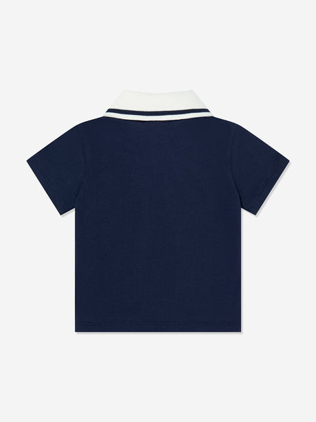 Fendi Baby Boys FF Logo Polo Shirt in Navy