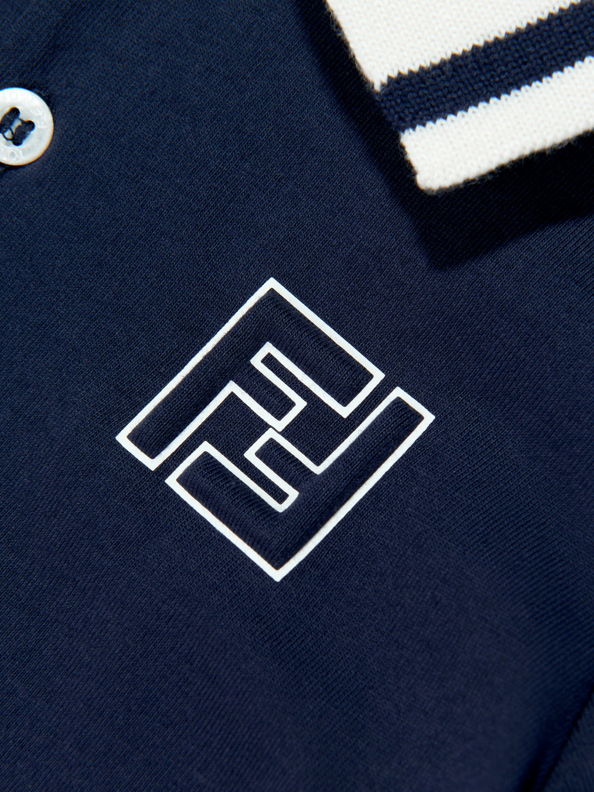 Fendi Baby Boys FF Logo Polo Shirt in Navy