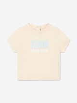 Fendi Baby Logo T-Shirt in Beige