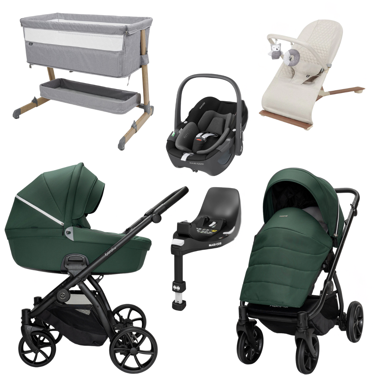 Noordi Fjordi V2 Ultimate Travel System Bundle With Maxi Cosi Pebble 360 i-Size Car Seat