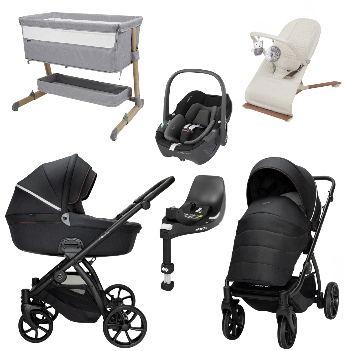 Noordi Fjordi V2 Ultimate Travel System Bundle With Maxi Cosi Pebble 360 i-Size Car Seat