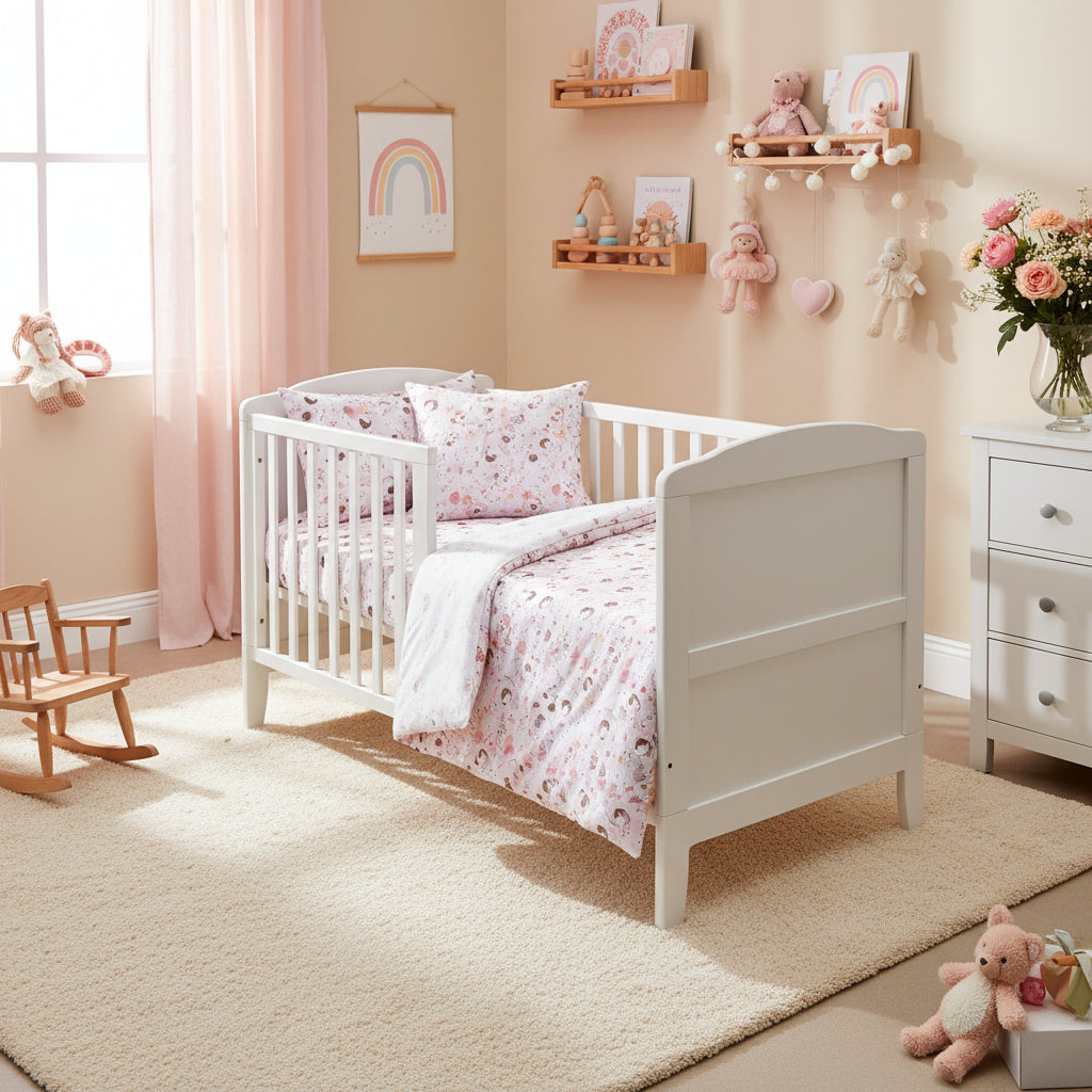 Fairy Organic Cotton Toddler 3 Piece All-in-One 4.0 Tog Quilt Bedding Set with Bumper